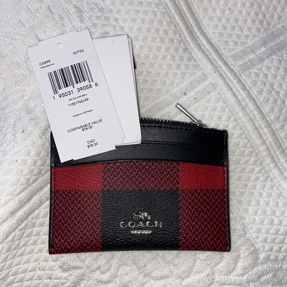 Shaped Card Case With Buffalo Plaid Print - Picture 2 of 2